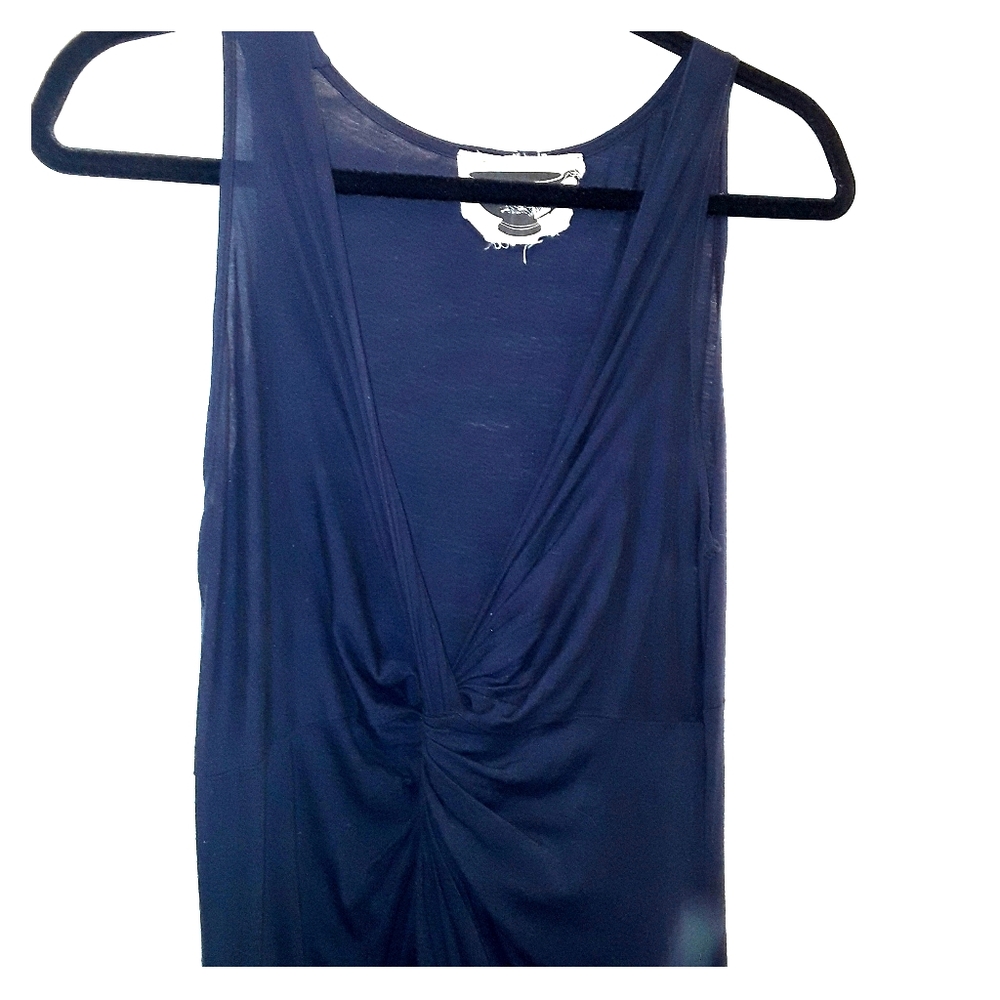Tye Dye Long Maxi Dress with Knot Design Blue Whit